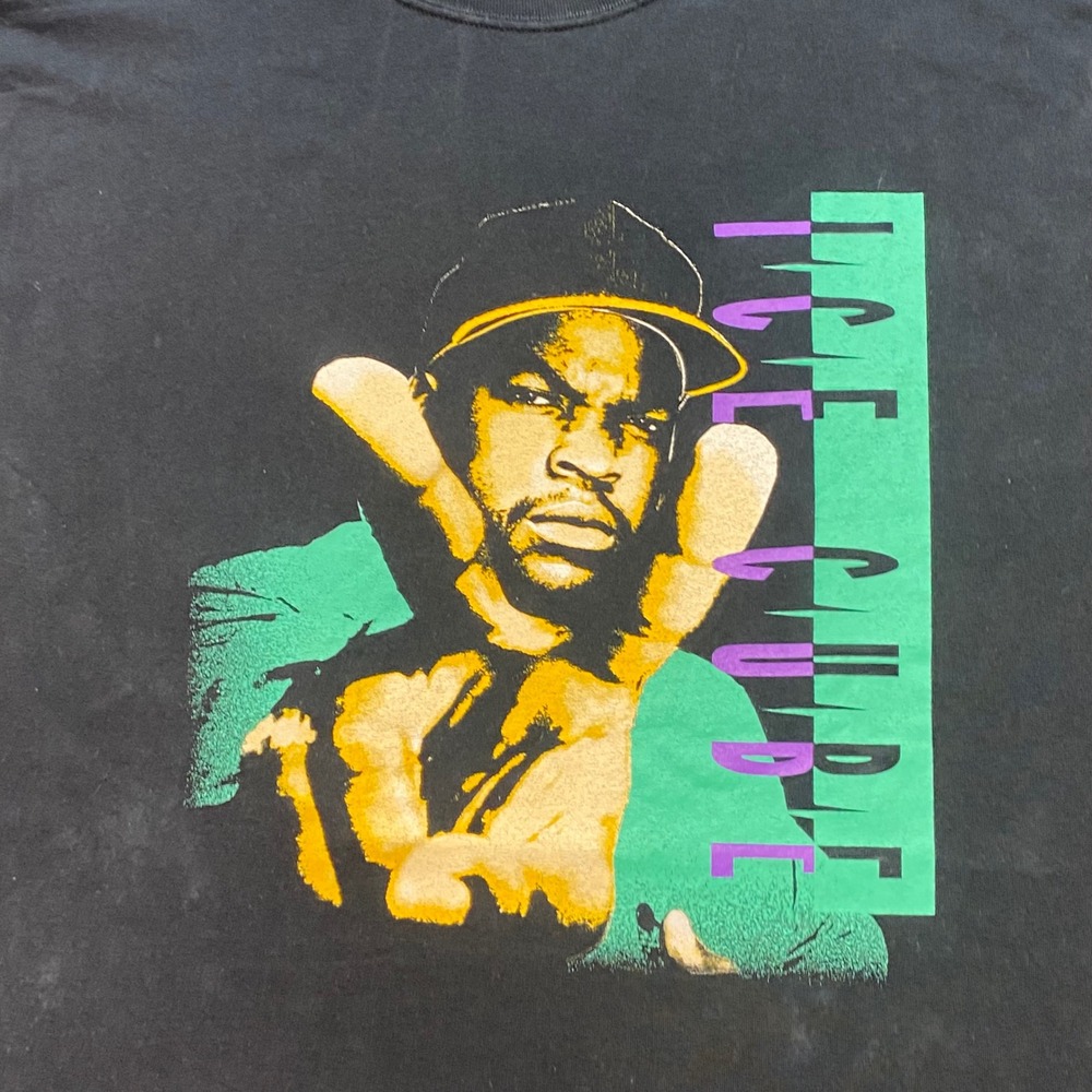 Ice Cube Graphic TShirt Sz 3XL Mens Black Hip Hop Streetwear Neon Portrait - Picture 2 of 6